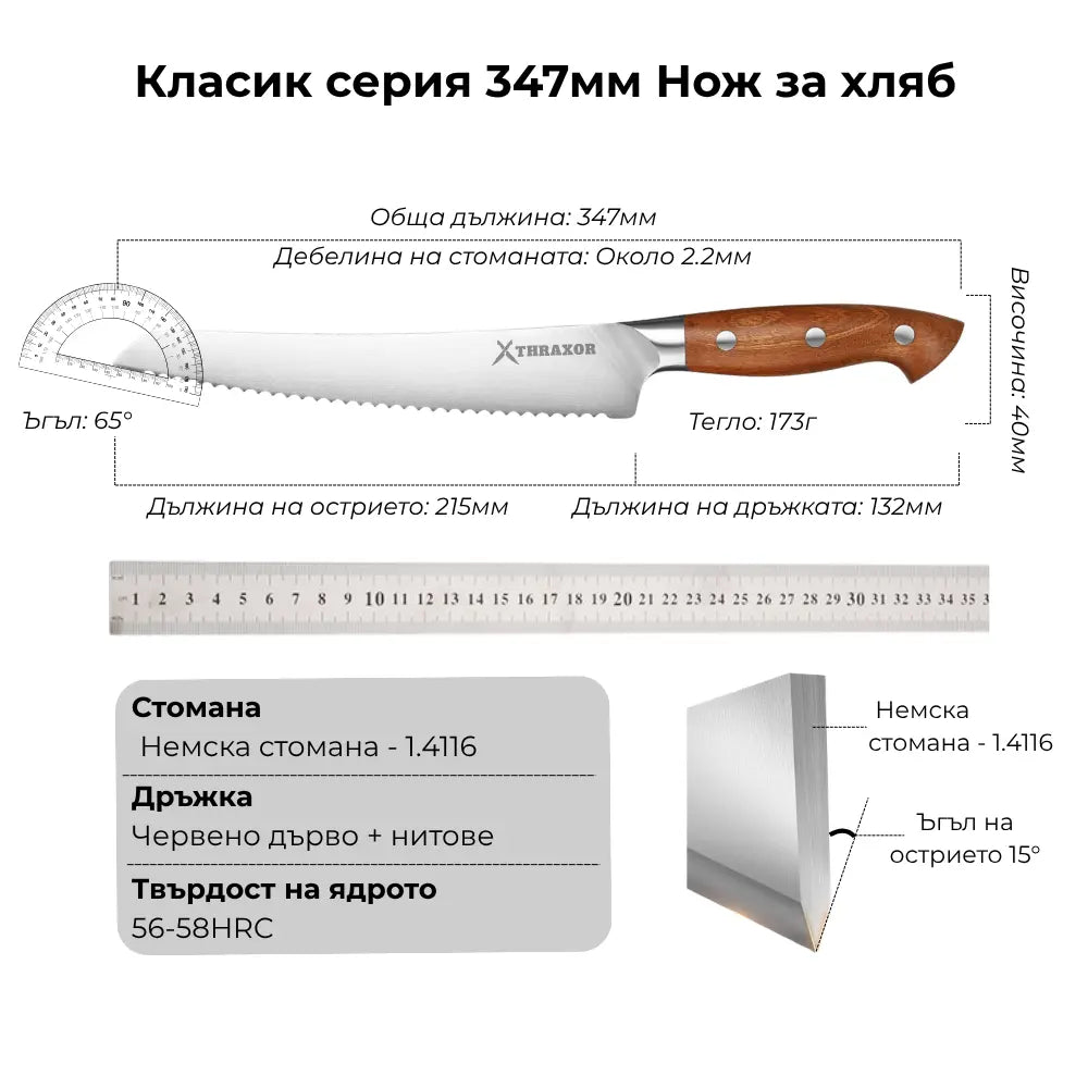 Нож за хляб Classic от немска стомана.