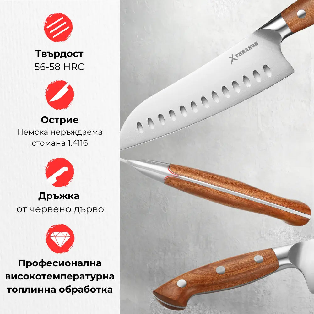 Нож сантоку Classic от немска стомана.